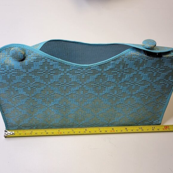 Blue and Gold Songket Tissue Box Holder - Picture 10 of 11